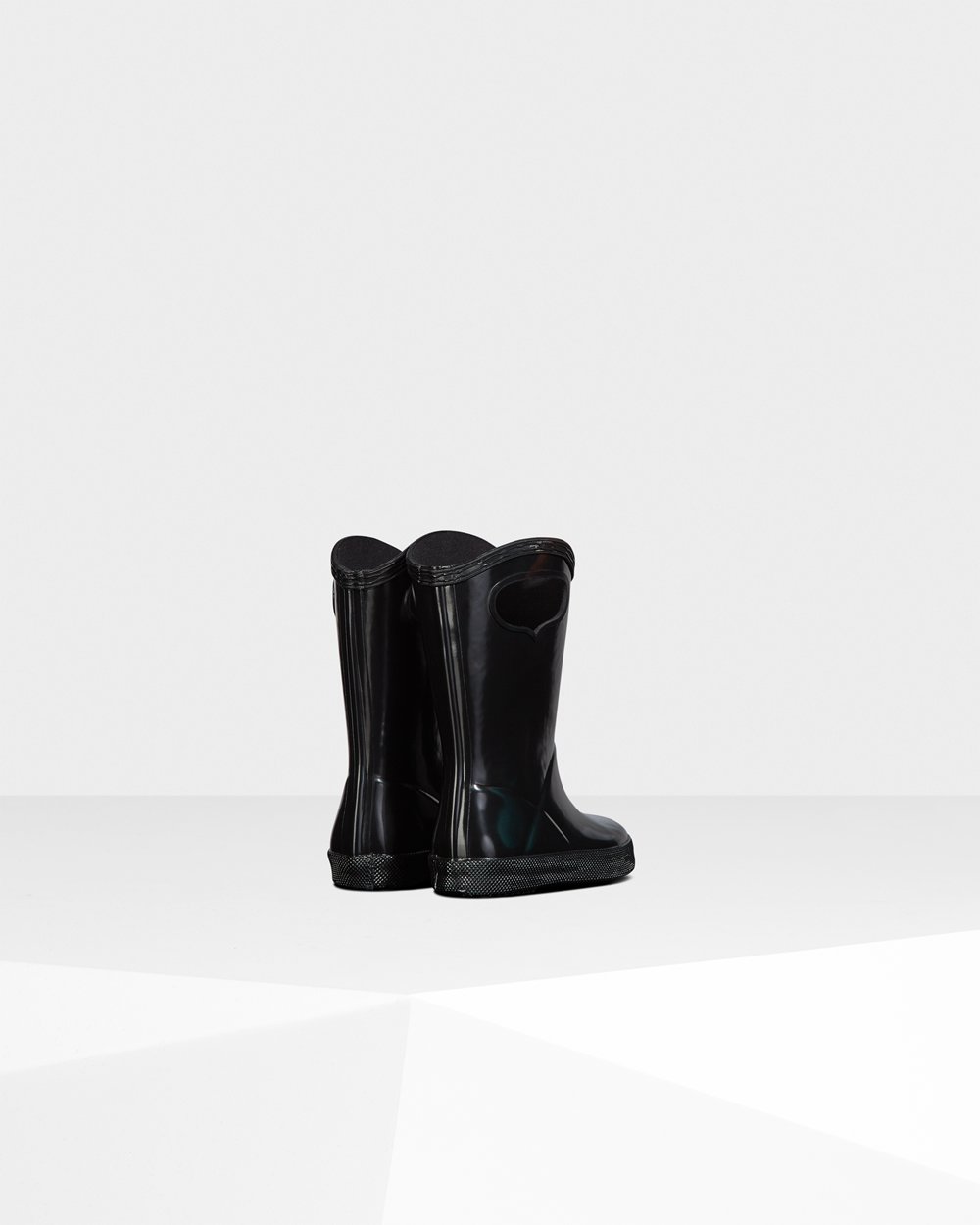 Botas De Agua Original First Classic Grab Handle Gloss Hunter Niños - Negros - 764139UWX